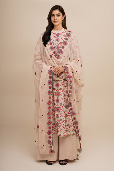 3 Piece - Embroidered Viscose Karandi Suit - E1770 - Shop Now at Kayseria