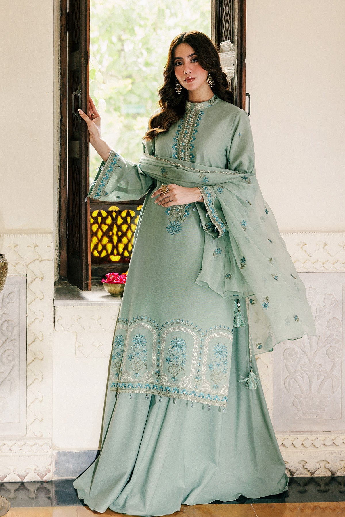 3 Piece - Embroidered Khaddar Suit - E1802 - Shop Now at Kayseria