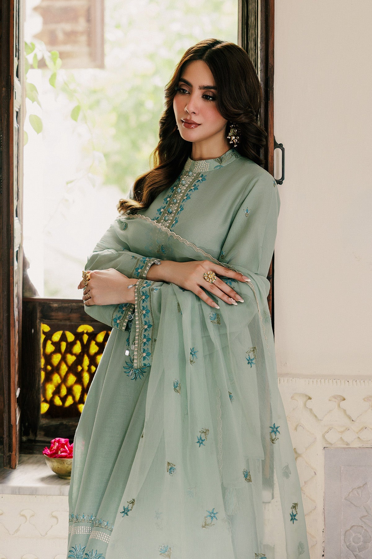 3 Piece - Embroidered Khaddar Suit - E1802 - Shop Now at Kayseria