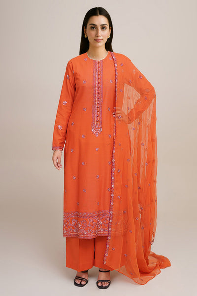3 Piece - Embroidered Khaddar Suit - E1804 - Shop Now at Kayseria