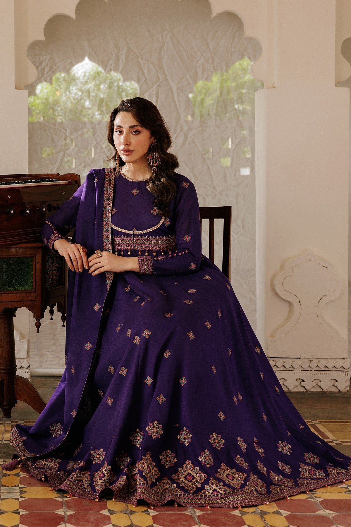 3 Piece - Embroidered Khaddar Suit - E1816 - Shop Now at Kayseria