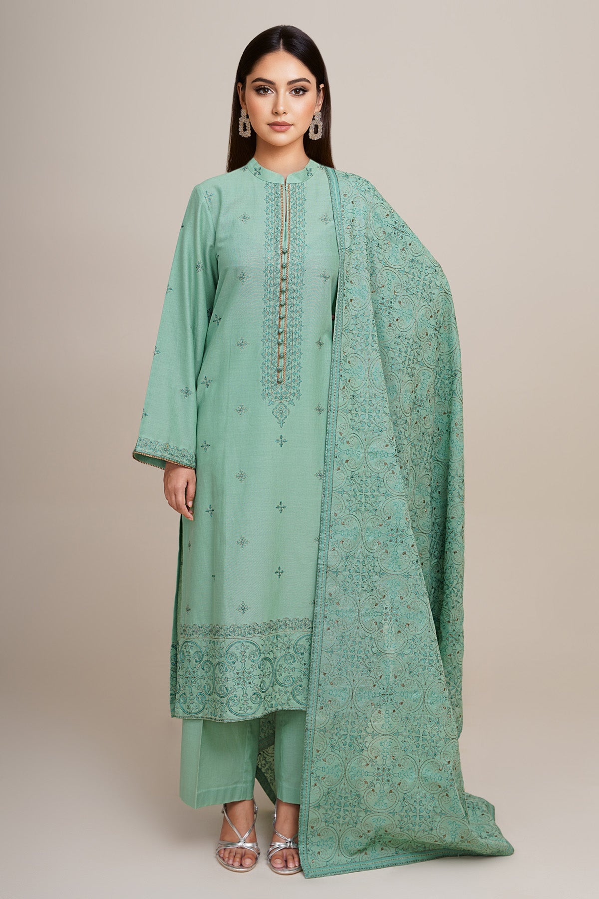 3 Piece - Embroidered Suit - E1833 - Shop Now at Kayseria