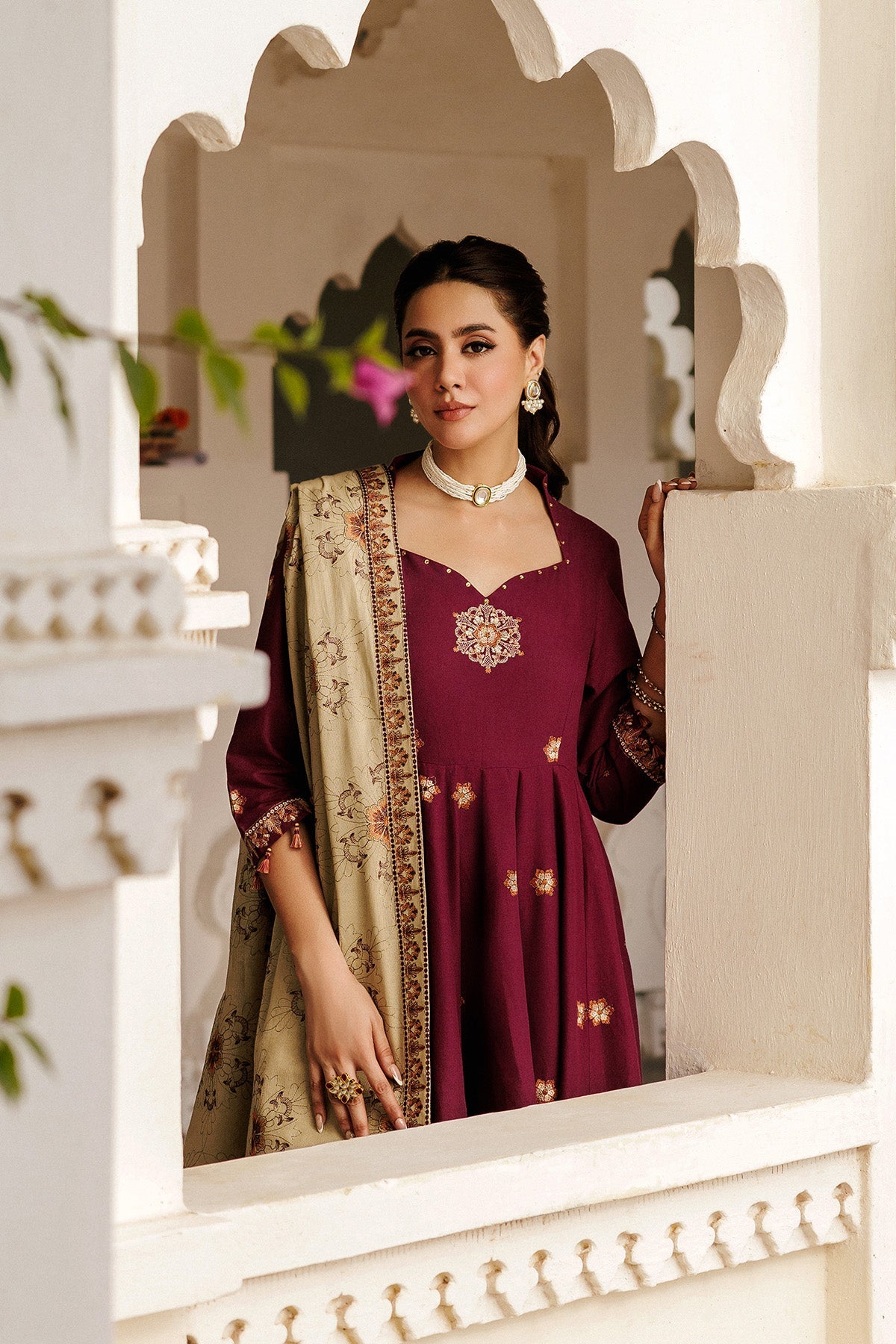3 Piece - Embroidered Khaddar Suit - E1835 - Shop Now at Kayseria
