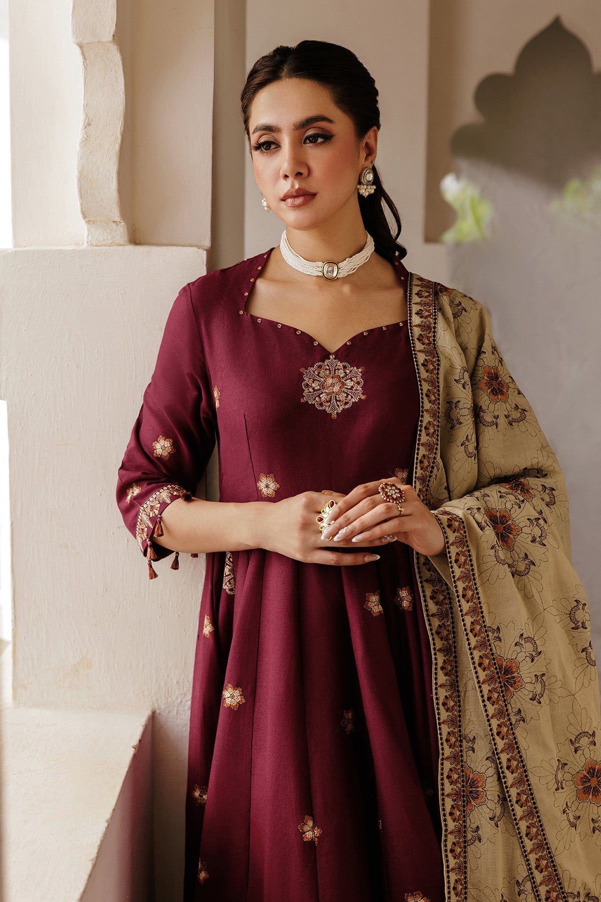 3 Piece - Embroidered Khaddar Suit - E1835 - Shop Now at Kayseria