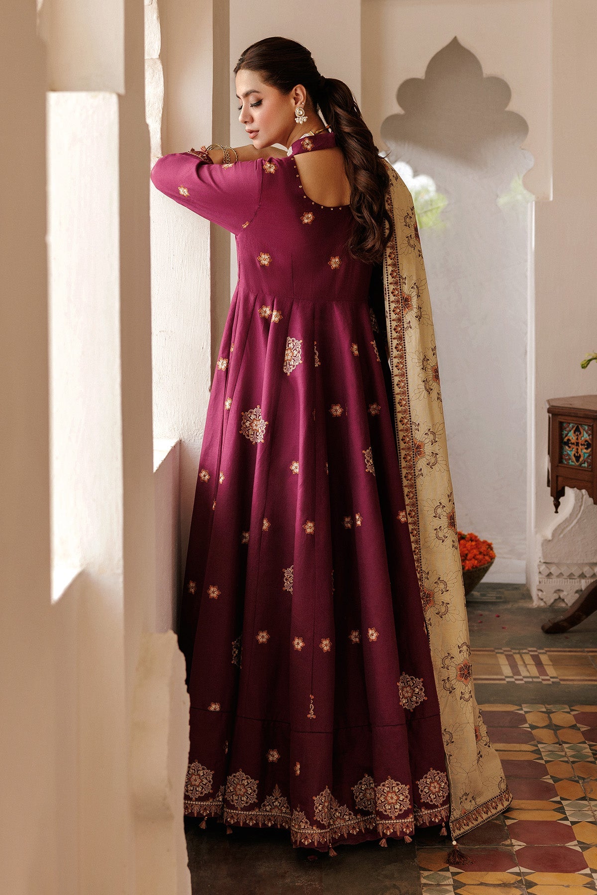 3 Piece - Embroidered Khaddar Suit - E1835 - Shop Now at Kayseria