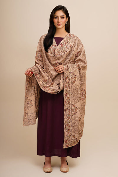 Embroidered Viscose Karandi Shawl - E1796 - Shop Now at Kayseria