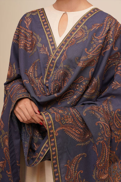 Embroidered Viscose Karandi Shawl - E1799 - Shop Now at Kayseria