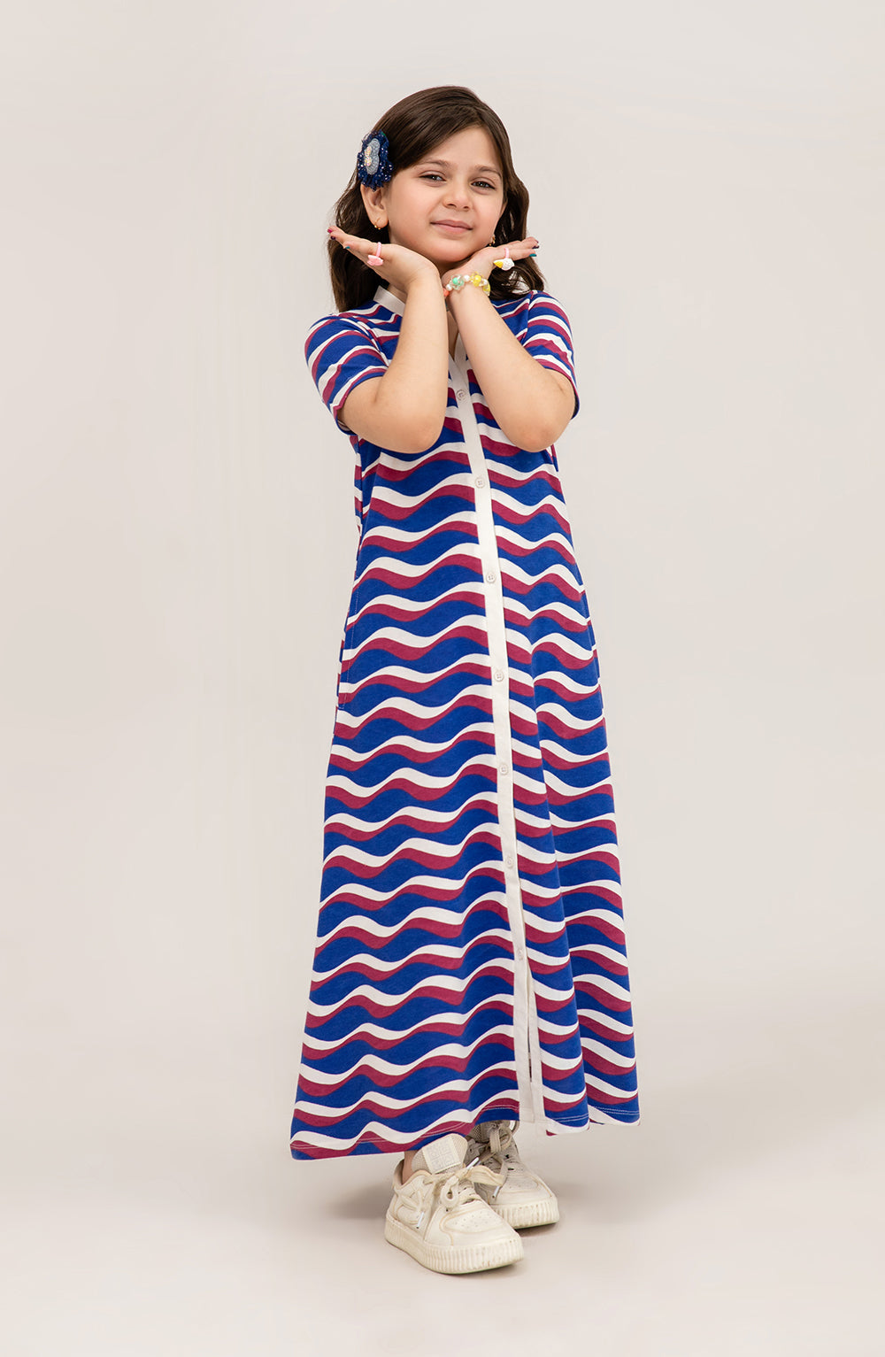 Girl Knit Ankle-Length Button Down - GKD700325 - Shop Now at Leisure Club