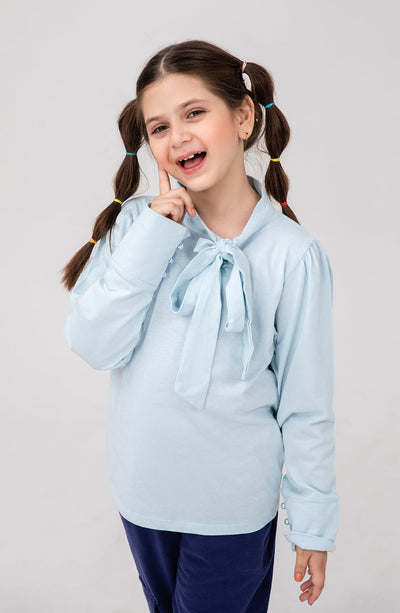 Girl Basic Shirt With Tie - GKT703125 - Shop Now at Leisure Club