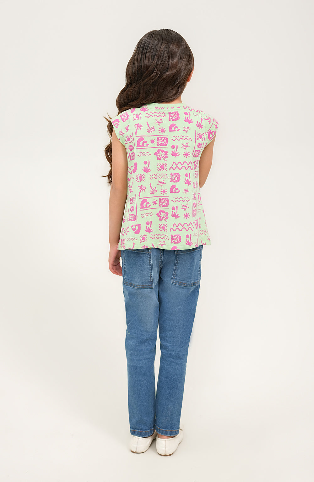 Girl Flared Capped Sleeve Shirt - GKT716125 - Shop Now at Leisure Club