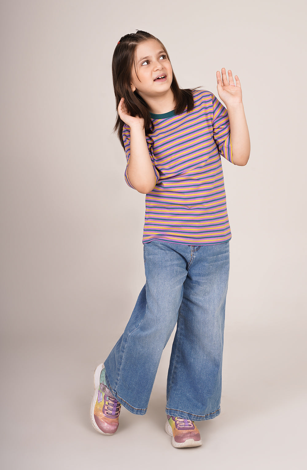 Girls Striper Tee - GKT758325 - Shop Now at Leisure Club