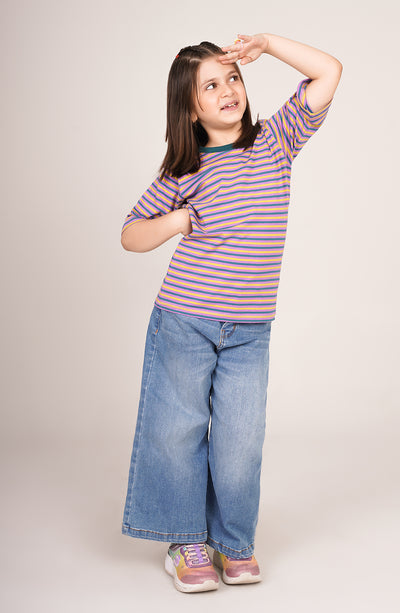 Girls Striper Tee - GKT758325 - Shop Now at Leisure Club