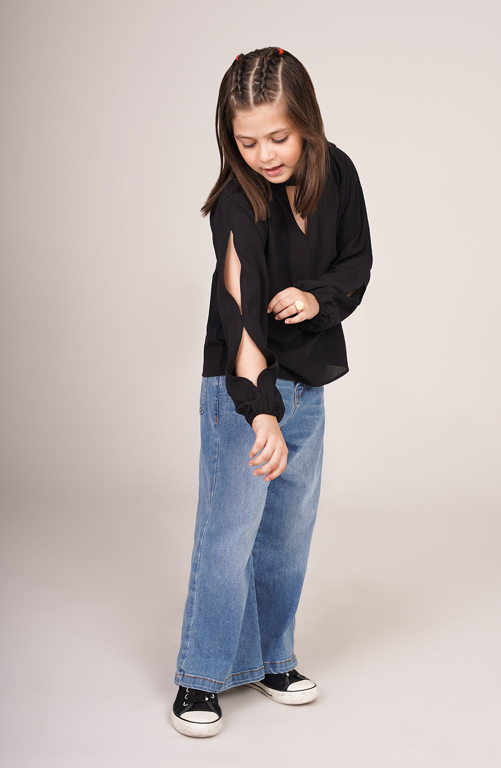 Girls Cut-Out Sleeve Shirt