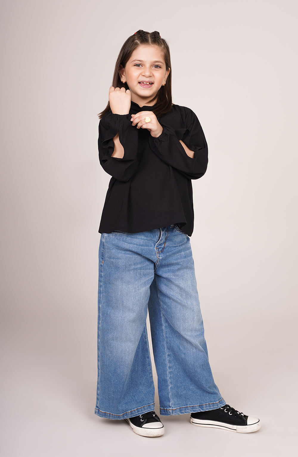 Girls Cut-Out Sleeve Shirt - GWT705125 - Shop Now at Leisure Club