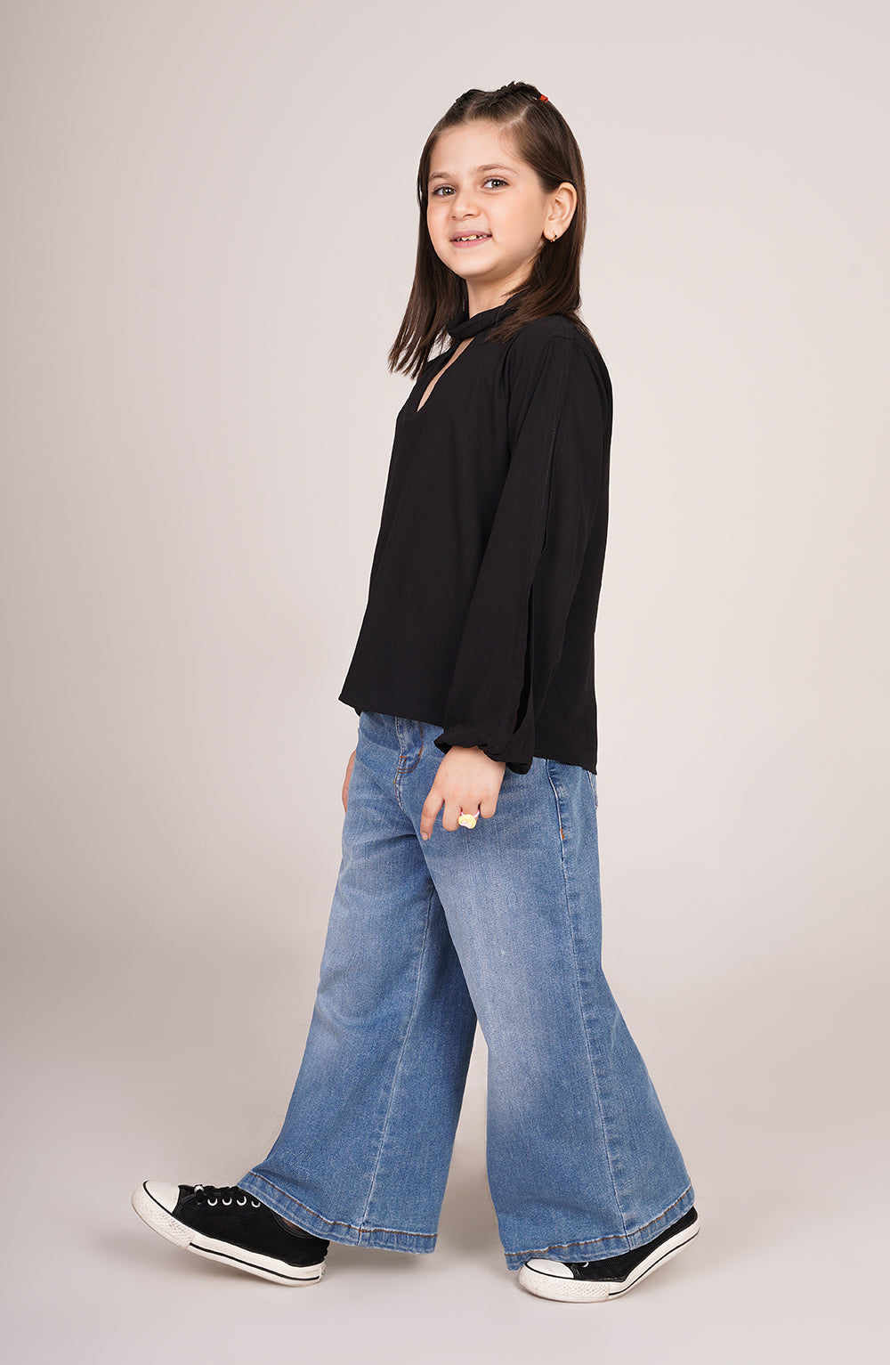 Girls Cut-Out Sleeve Shirt