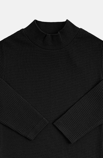 Basic Mockneck In Waffle Knit - IBK601A423 - Shop Now at Leisure Club