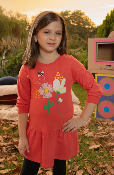 Bee Flower Dress - IGKD605424 - Shop Now at Leisure Club