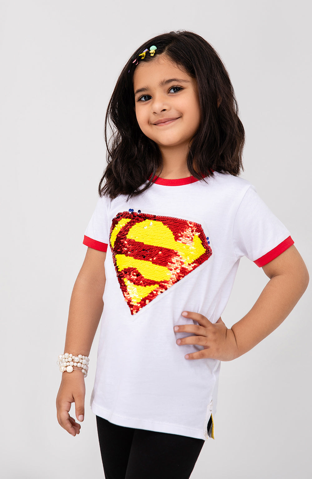 Girls Superman Logo T-shirt - IGKT708325 - Shop Now at Leisure Club