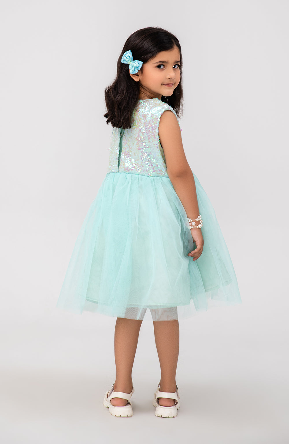 Girls Aqua Party Dress