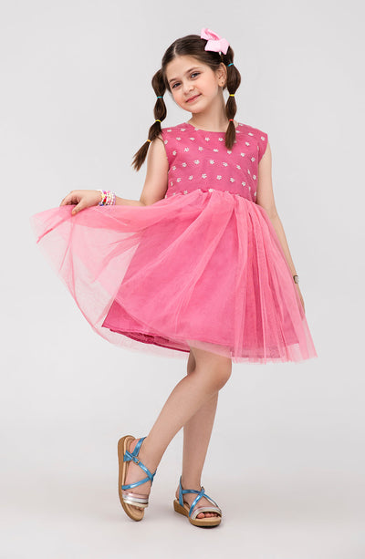 Girls Tilla Floral Embroidered Dress - IGWD707125 - Shop Now at Leisure Club