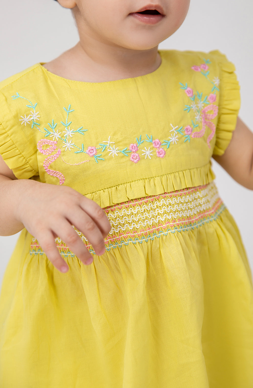 Girls Floral Embroidered Dress