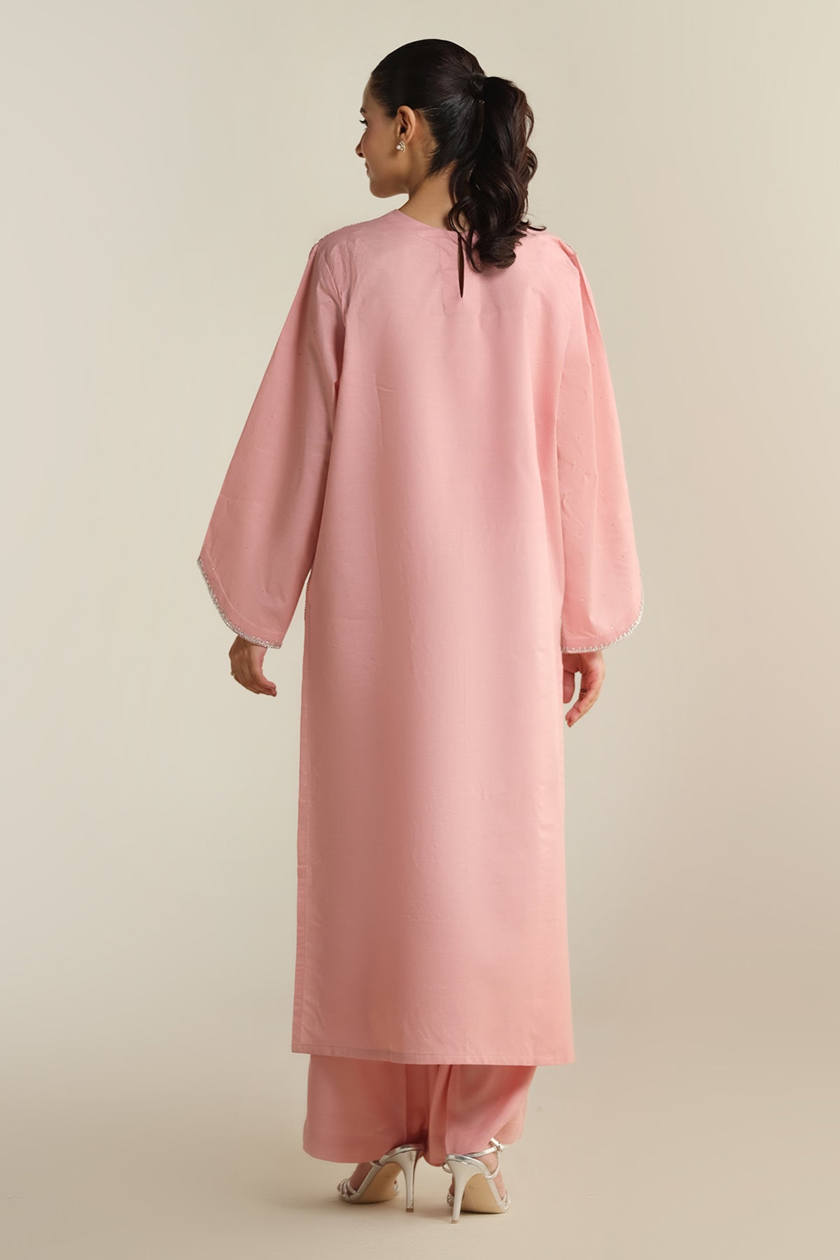 2 Piece - Embellished Raw Silk Suit - KPS25-P3503