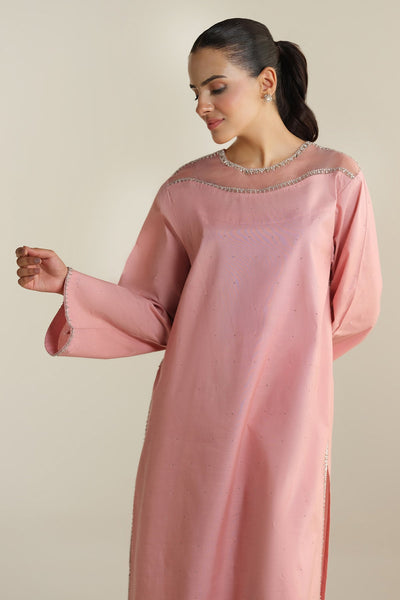 2 Piece - Embellished Raw Silk Suit - KPS25-P3503 - Shop Now at Kayseria