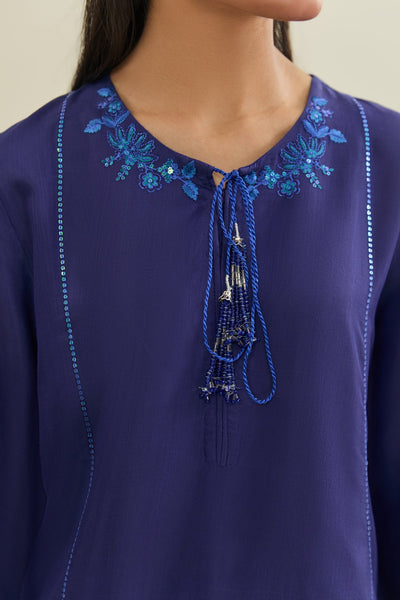2 Piece - Embroidered Raw Silk Suit - KPS25-P3505 - Shop Now at Kayseria