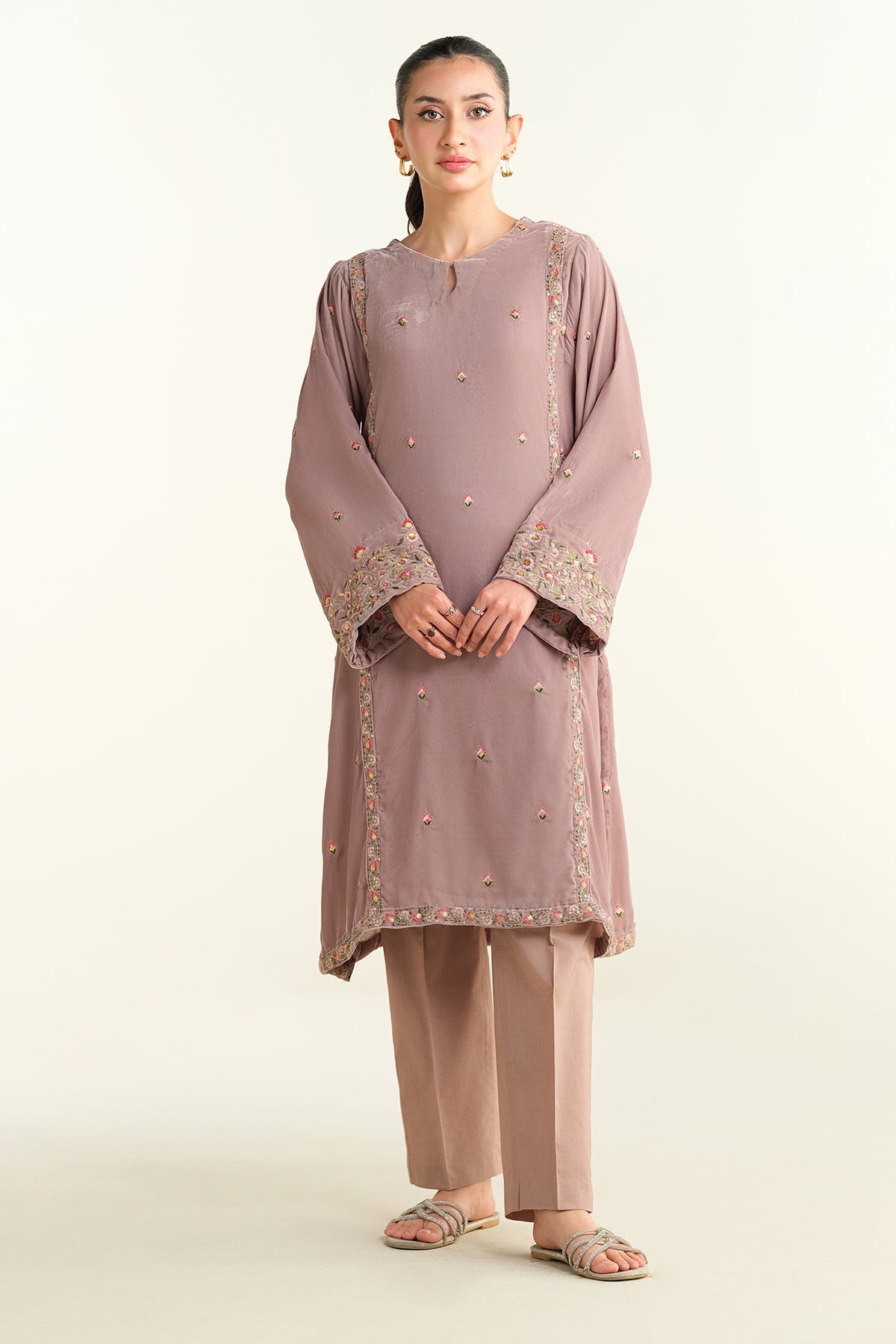Embroidered Velvet Shirt - KPW24-P3145-145