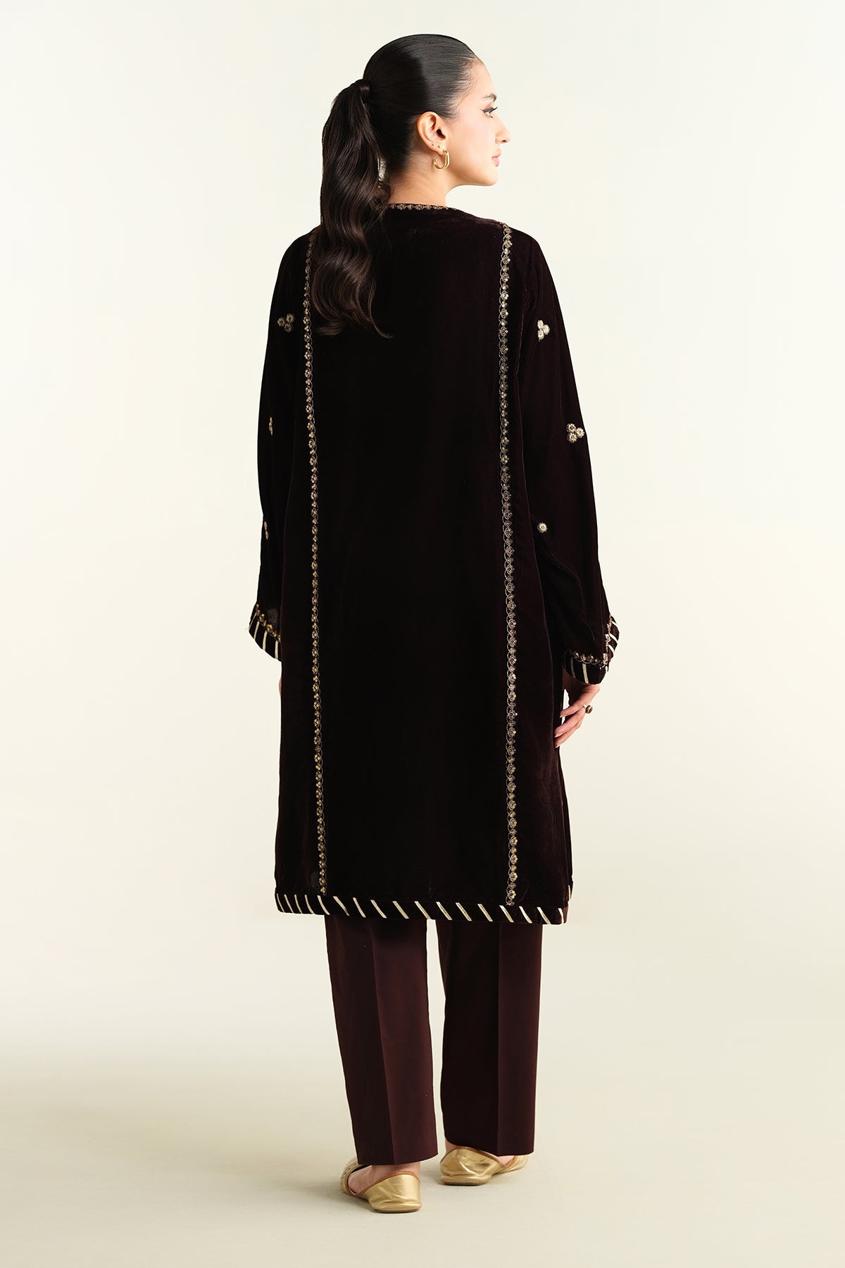 Embroidered Velvet Shirt - KPW24-P3146-146