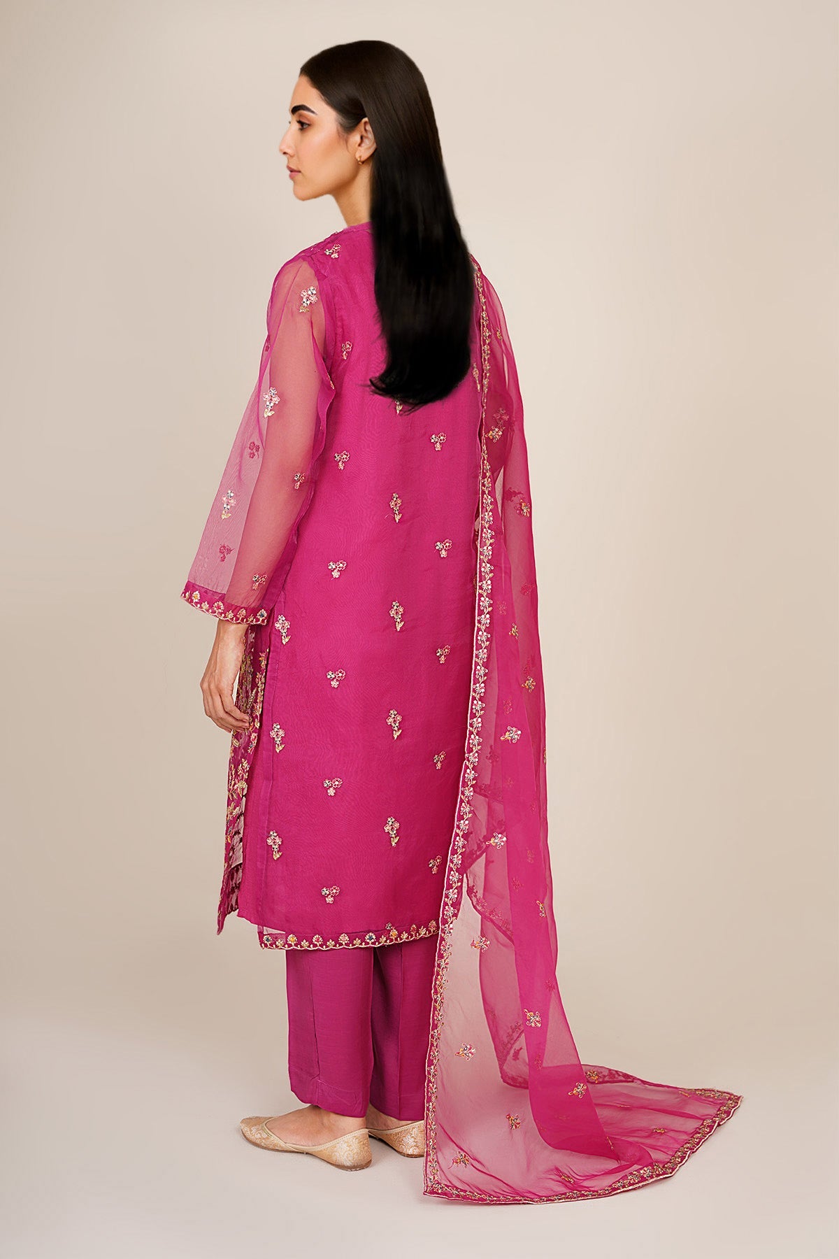 4 Piece - Embroidered Organza Suit - KPW24-P3159-159