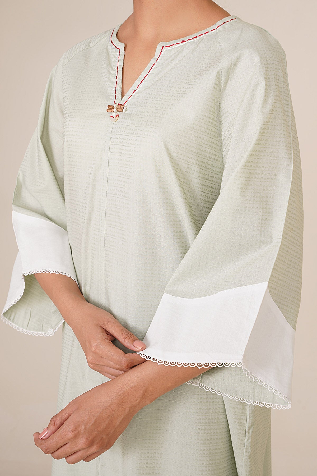 2 Piece - Embellished Jacquard Suit - KPW25-P3663