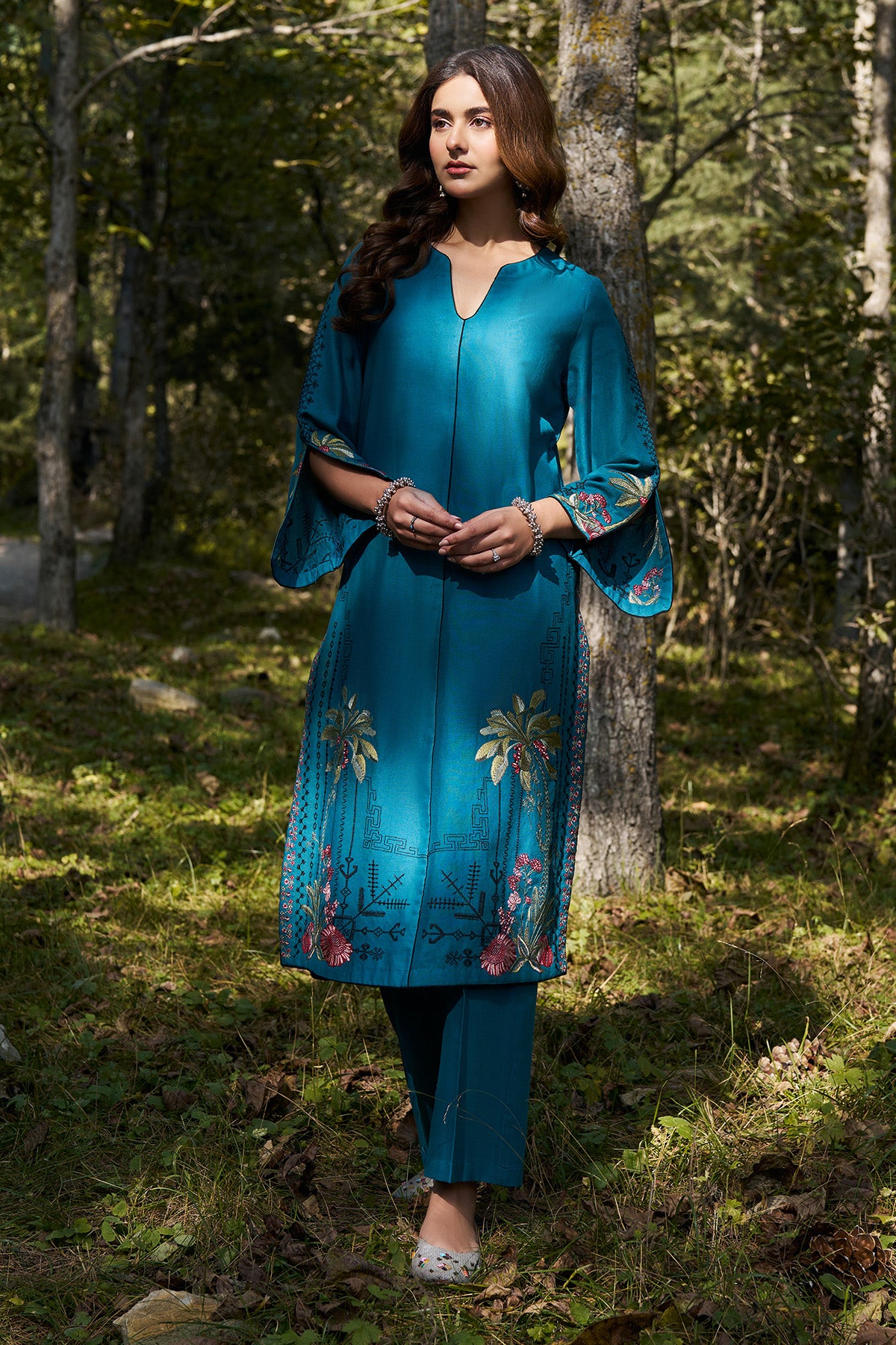 2 Piece - Embroidered Khaddar Suit - KPW25-P3698