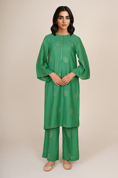 2 Piece - Embroidered Cotton Karandi Suit - KPW25-P3758 - Shop Now at Kayseria