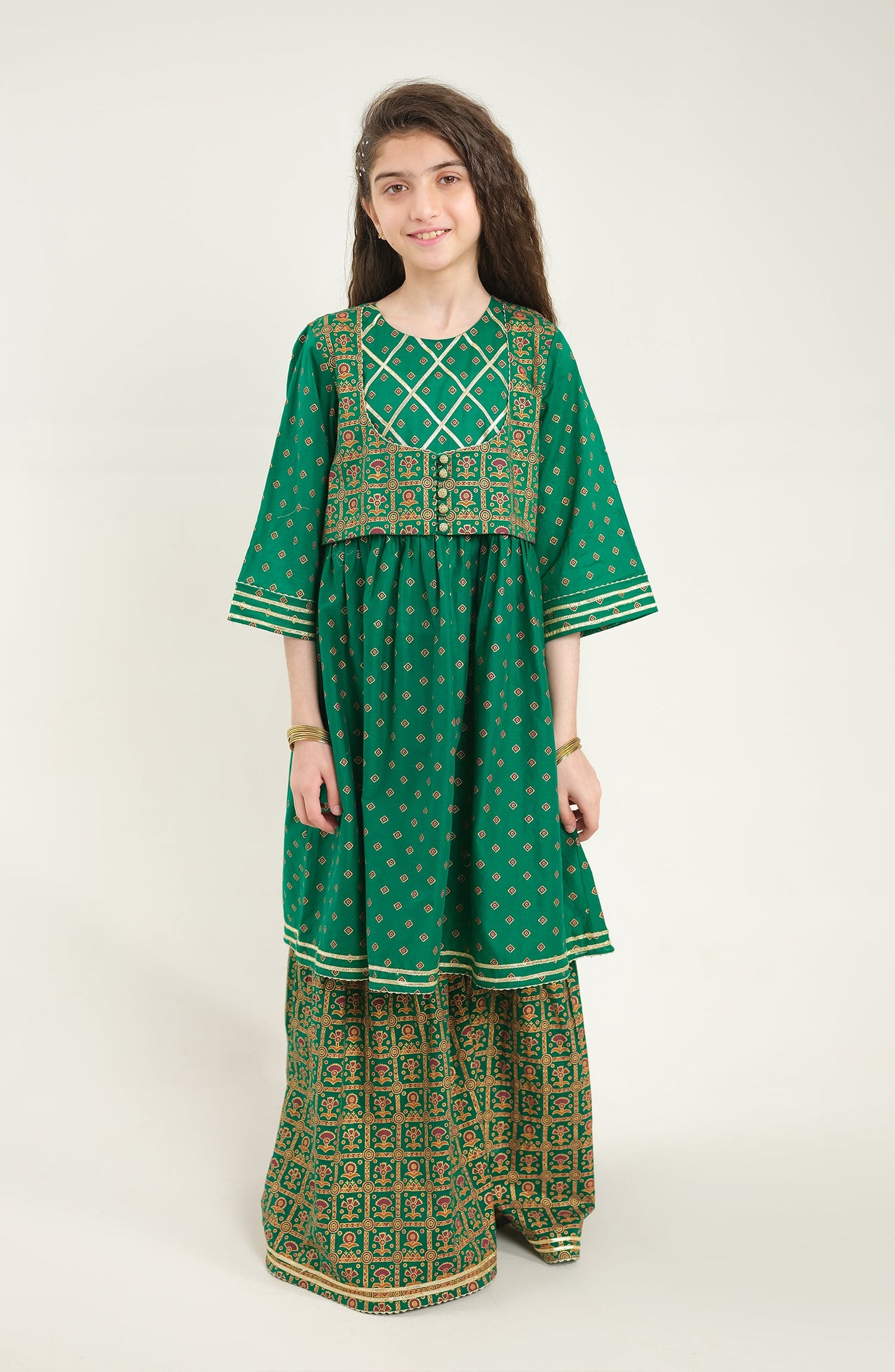 Girl Green Sapphire 2 Piece Suit