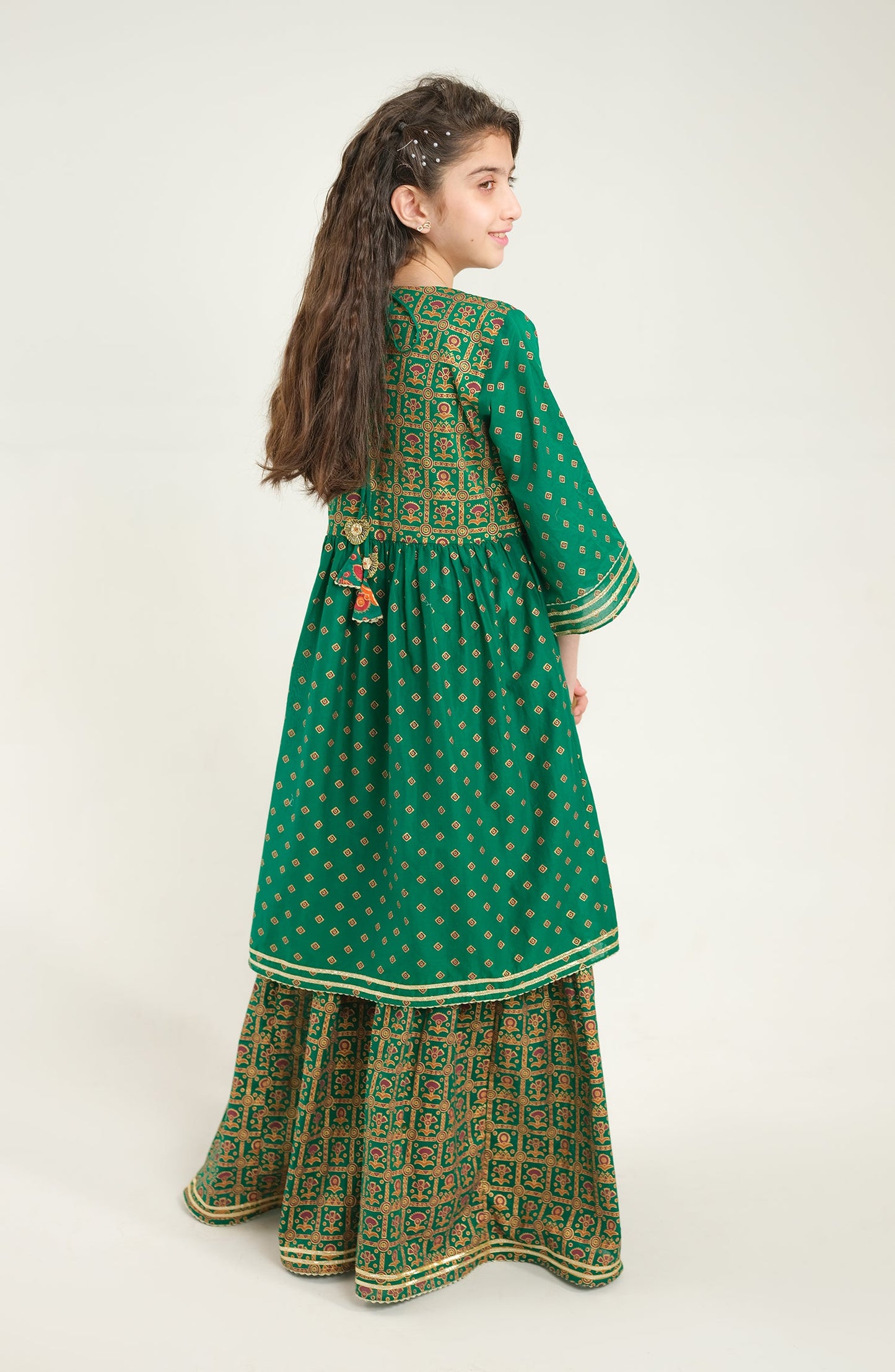 Girl Green Sapphire 2 Piece Suit