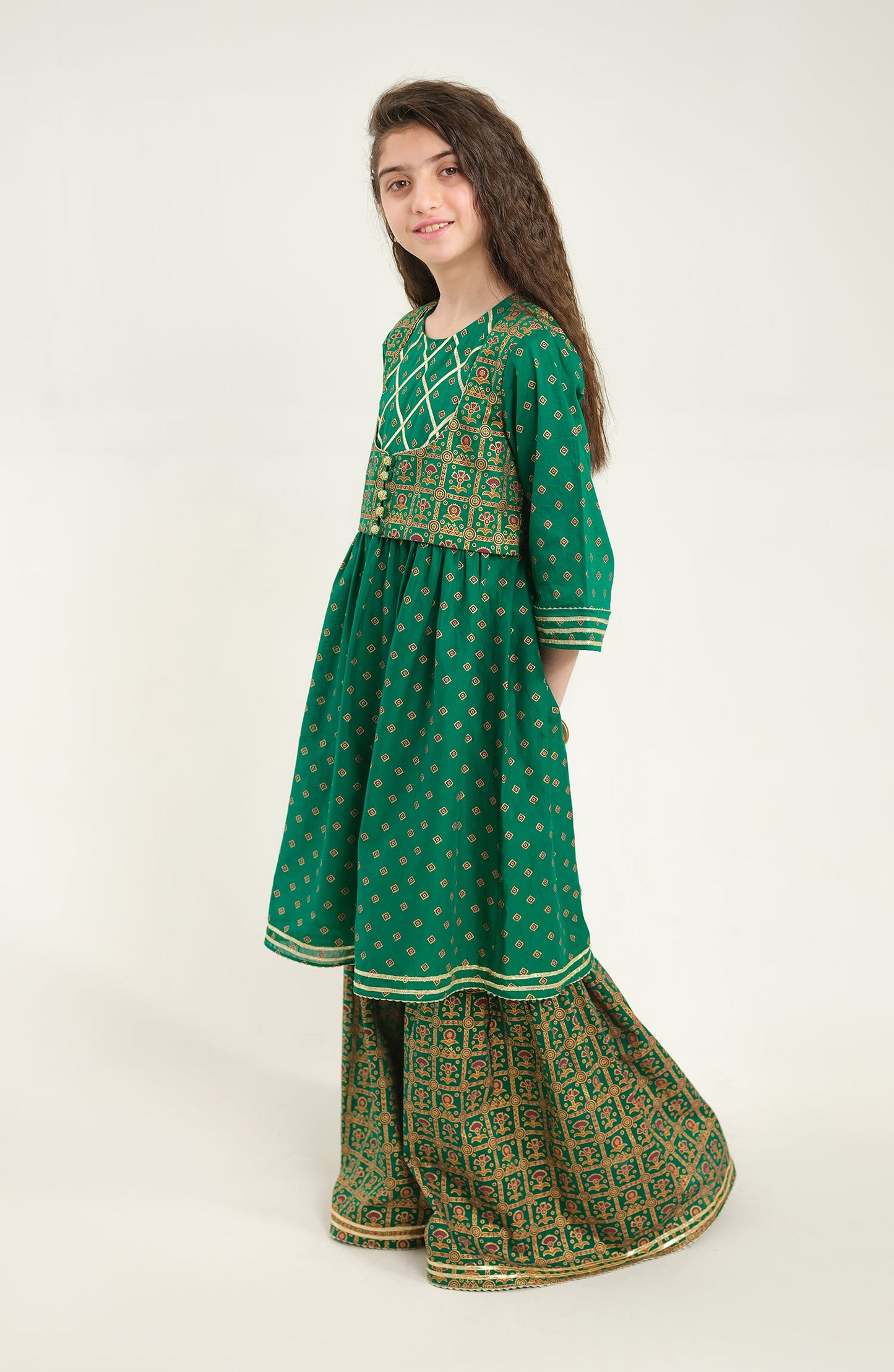 Girl Green Sapphire 2 Piece Suit