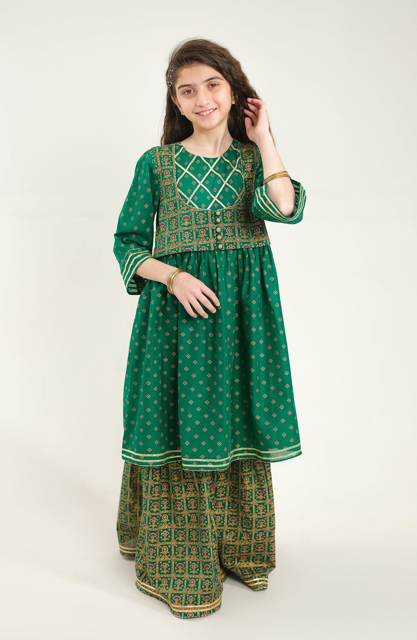 Girl Green Sapphire 2 Piece Suit