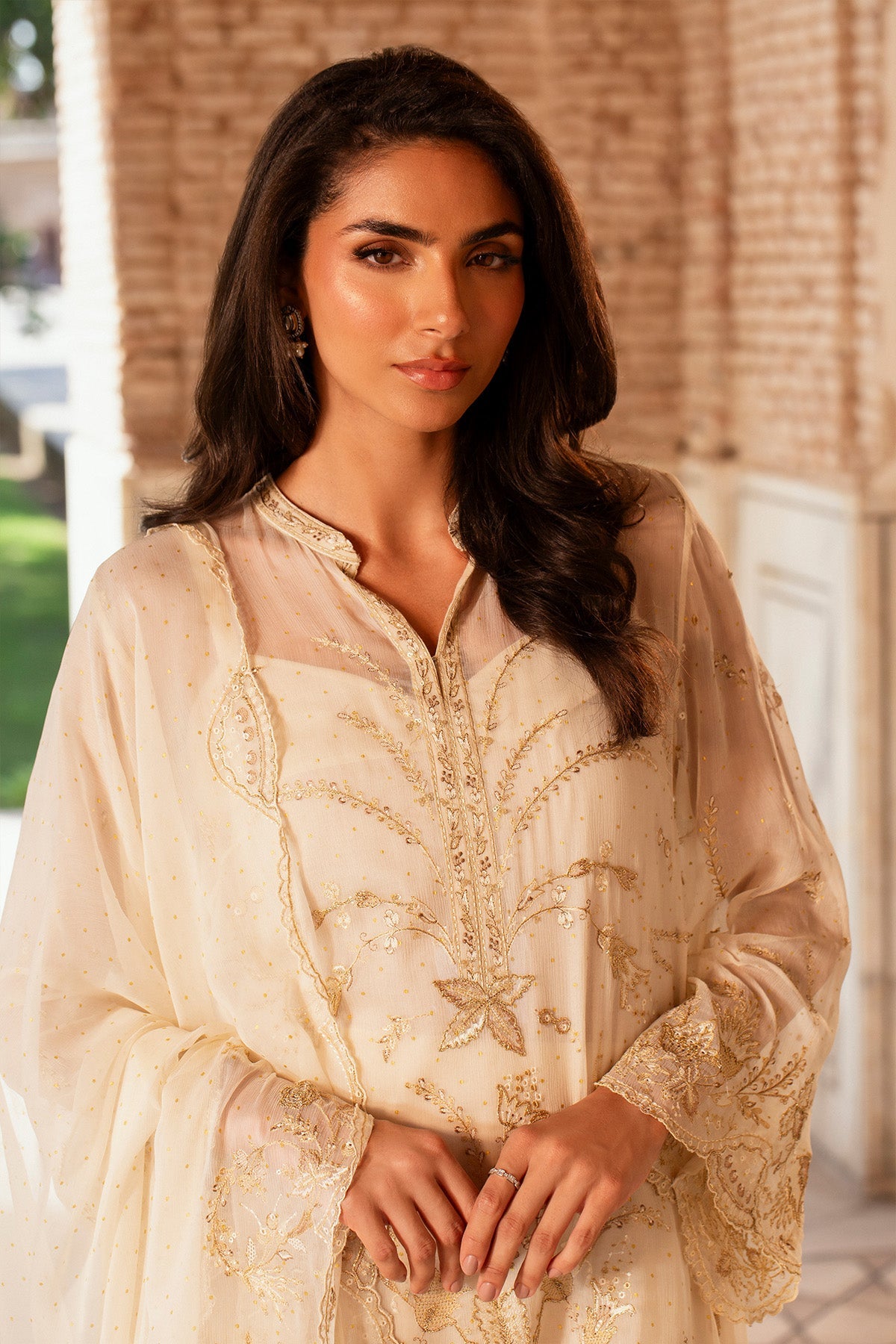 4 Piece - Printed & Embroidered Pure Chiffon Suit - MC1805-1 - Shop Now at Kayseria