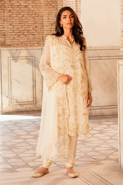 4 Piece - Printed & Embroidered Pure Chiffon Suit - MC1805-1 - Shop Now at Kayseria