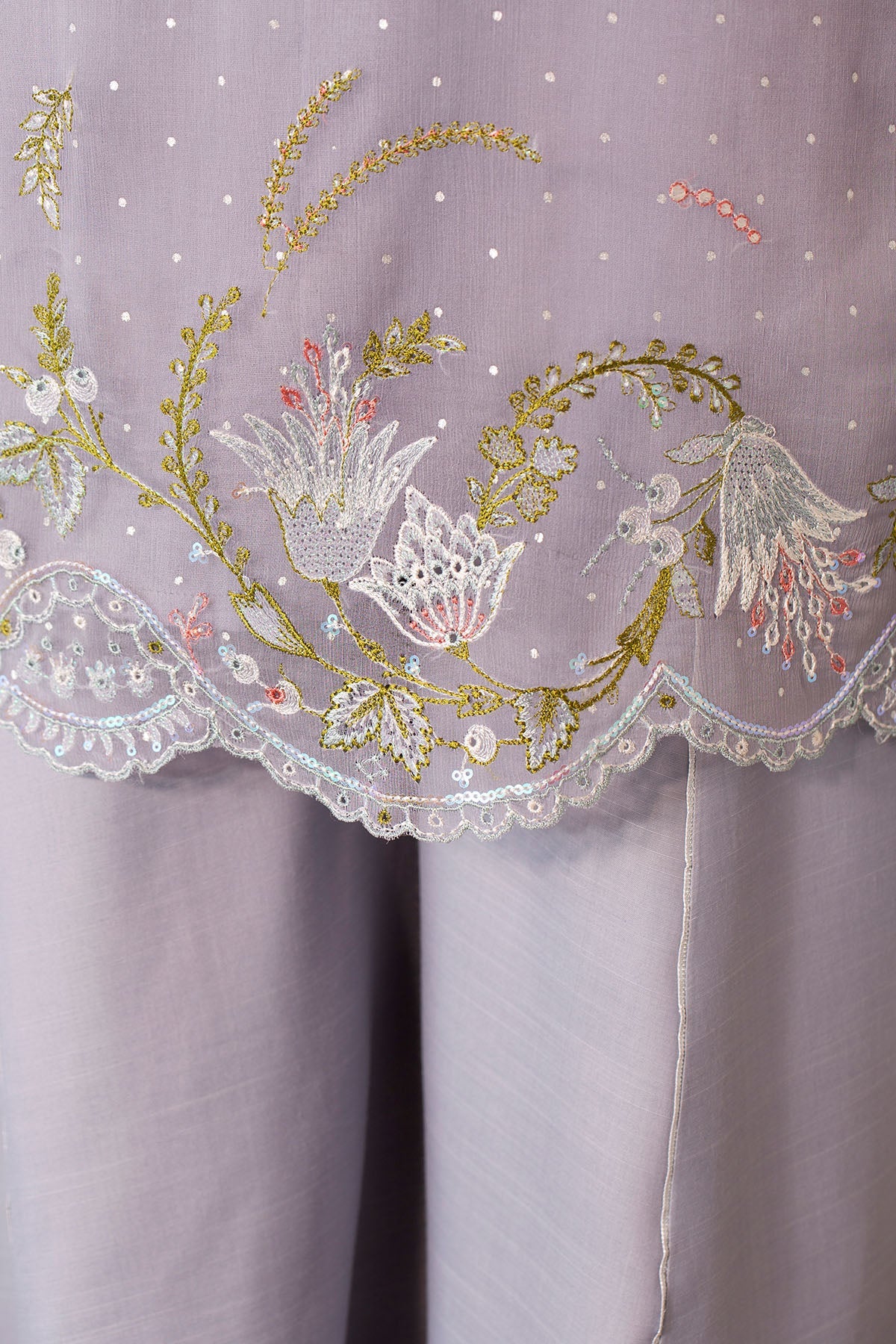 4 Piece - Printed & Embroidered Pure Chiffon Suit - MC1805-2 - Shop Now at Kayseria
