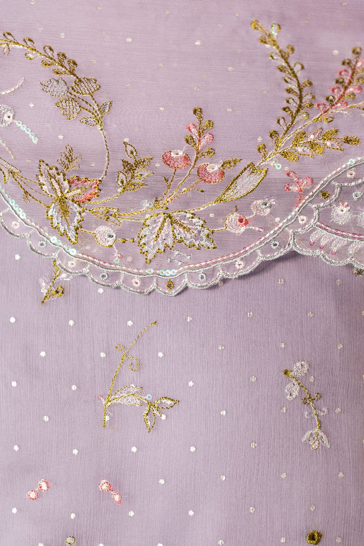 4 Piece - Printed & Embroidered Pure Chiffon Suit - MC1805-2 - Shop Now at Kayseria