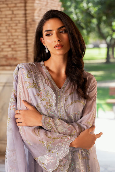 4 Piece - Printed & Embroidered Pure Chiffon Suit - MC1805-2 - Shop Now at Kayseria
