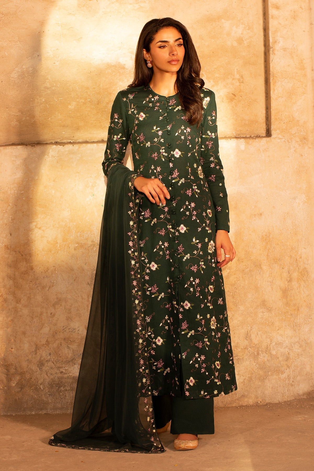 3 Piece - Embroidered Karandi Suit - MC2031 - Shop Now at Kayseria