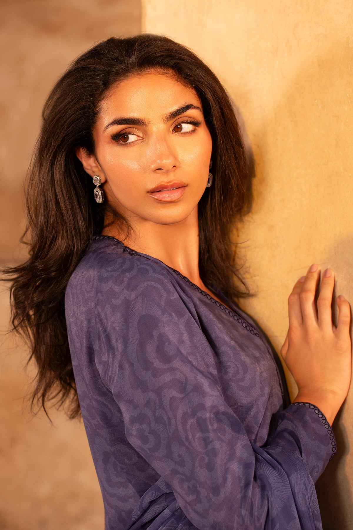 3 Piece - Printed Raw Silk Suit - MC2108 - Shop Now at Kayseria