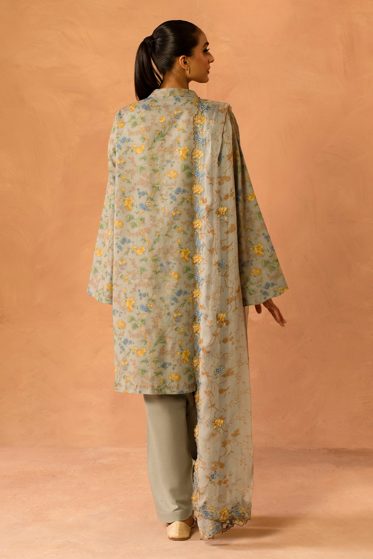 3 Piece - Printed & Embroidered Khaddar Suit - MC2113 - Shop Now at Kayseria