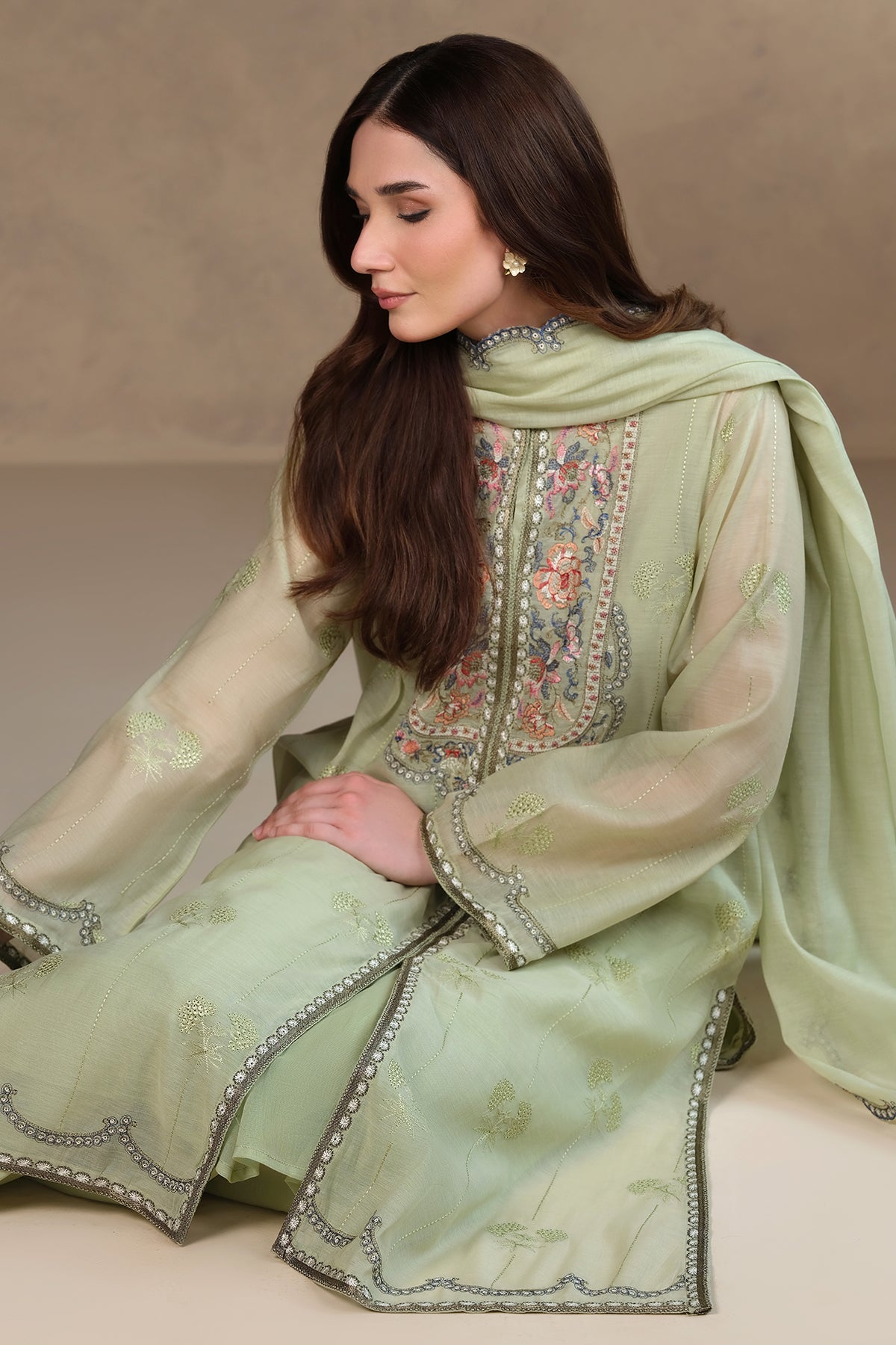 4 Piece - Embroidered Kara Cotton Suit - MCP1702-1 - Shop Now at Kayseria