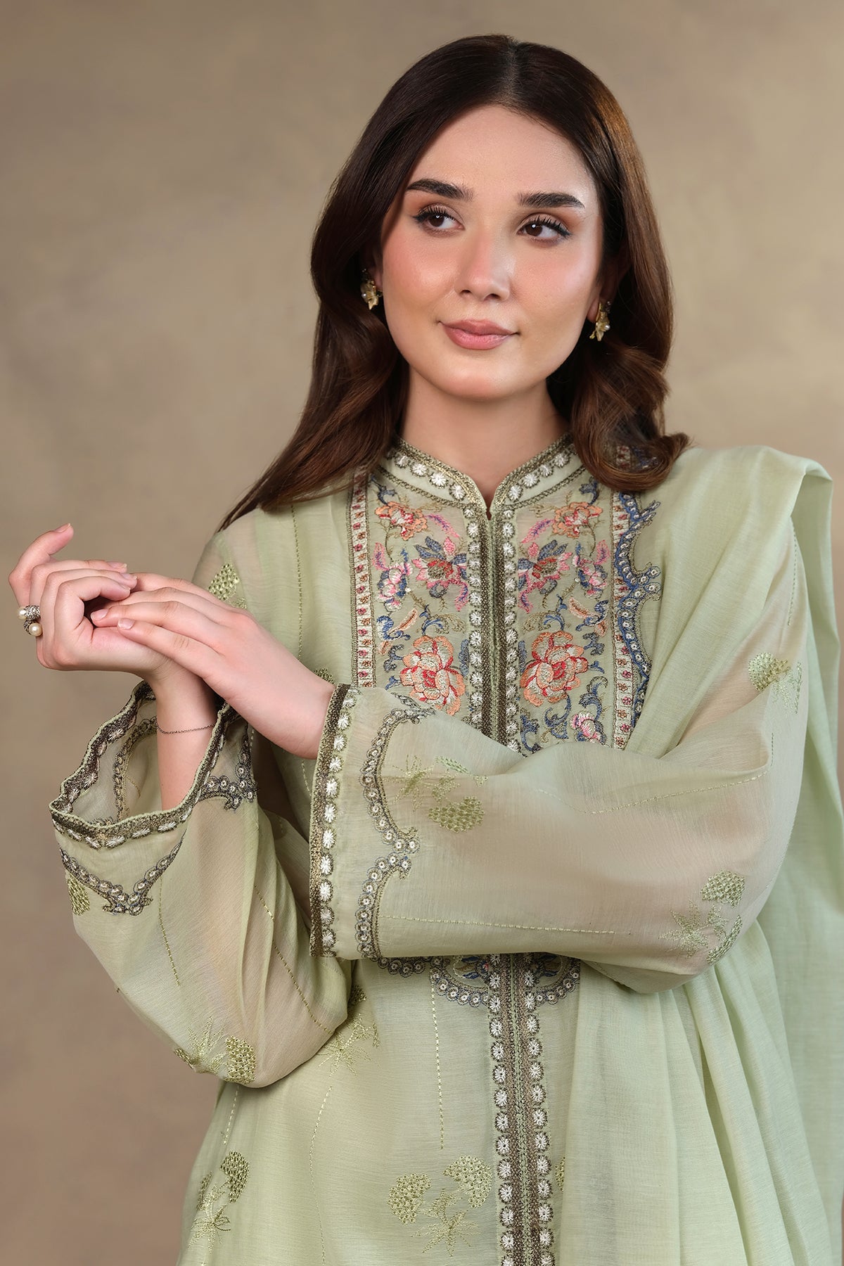 4 Piece - Embroidered Kara Cotton Suit - MCP1702-1 - Shop Now at Kayseria