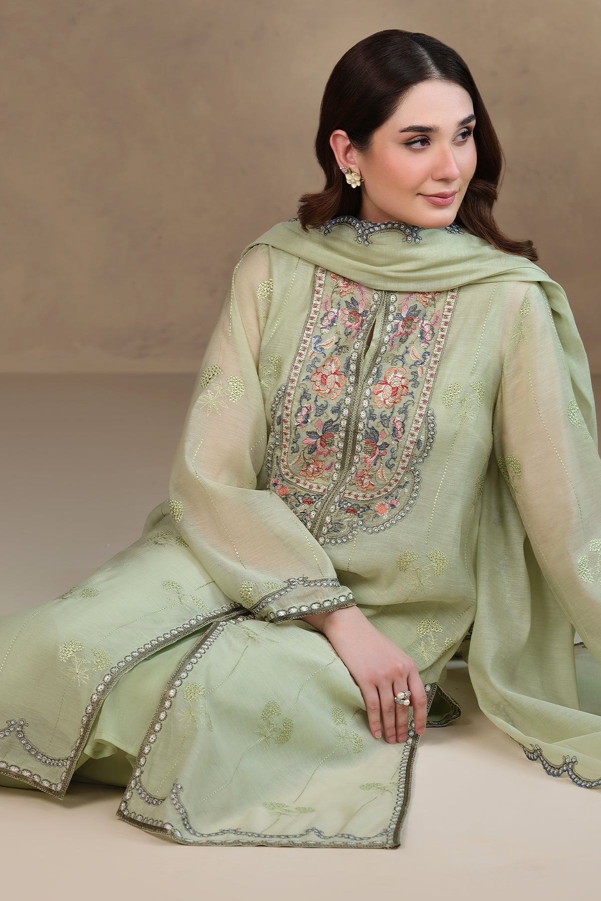 4 Piece - Embroidered Kara Cotton Suit - MCP1702-1 - Shop Now at Kayseria