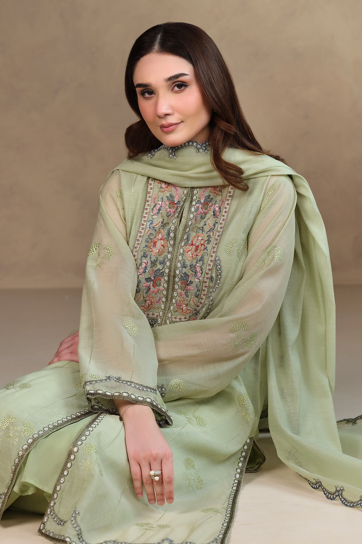 4 Piece - Embroidered Kara Cotton Suit - MCP1702-1 - Shop Now at Kayseria